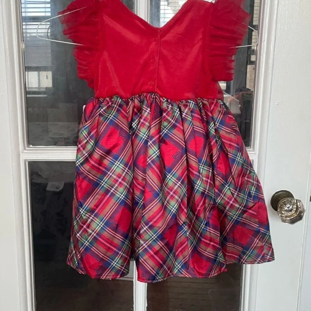 Barbie plaid toddler girl Christmas holiday party dress size 4T new with tags